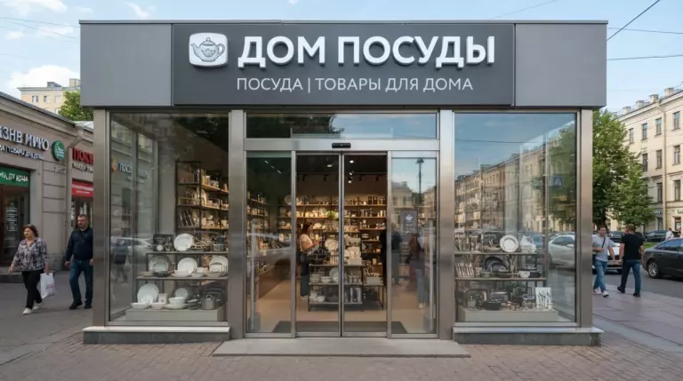 Двусторонняя телескопическая дверь на входе в торговый центр