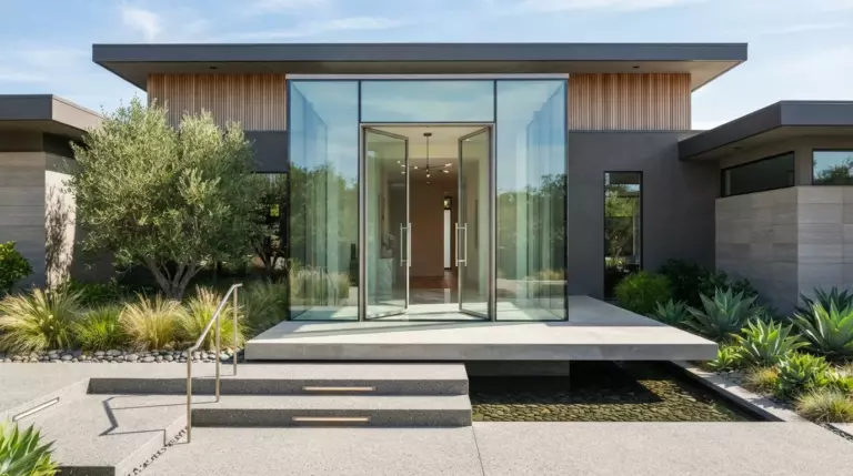 Филёнчатая тамбурная дверь из массива во входной зоне